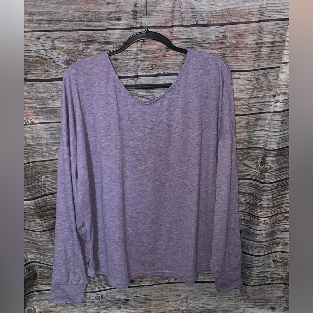 Purple Boxy Long Sleeve T-Shirt
